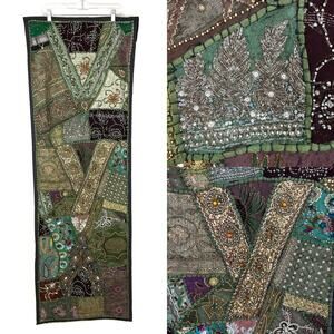 Wall Décor Tapestry Vintage Embroidered Hand Crafted Wall Hanging Ethnic Beaded